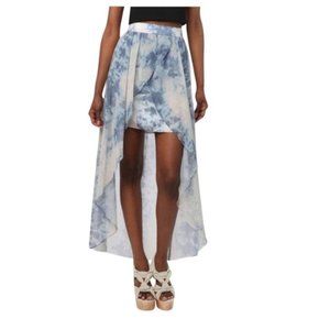 Urban Outfitters Blue Uo Kimchi Tidal Tie Dye Ruffle High Low Chiffon - Size 2